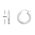 thumbnail image 4 of Medium Tube Hoop Earrings - Sterling Silver, 4 of 6
