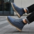thumbnail image 6 of Men's Leather Lace-Up Hiking Boots Outdoor Waterproof Casual Ankle Boots Non-Slip Trekking Camping Snow Boots Blue 10.5 US, 6 of 7