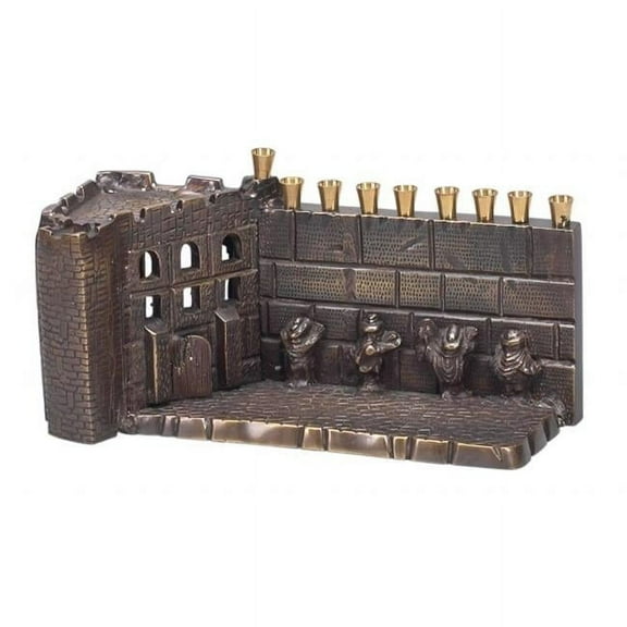 Bronze look Wailing Wall Menorah