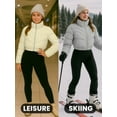 thumbnail image 6 of Womens Premium Midweight Crop Puffer Jacket Insulated Down Cream Winter Jacket-M, 6 of 9