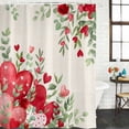 thumbnail image 2 of Love Heart Valentines Day Shower Curtain, Waterproof Shower Curtains for Bathroom, Botanical Eucalyptus Red Rustic Washable Fabric Bathtub Curtain Set Bath Decor with 12 Hooks 72"x78", 2 of 8