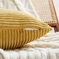 thumbnail image 4 of Fancy Homi 2 Packs Mustard Yellow Long Lumbar Decorative Throw Pillow Covers 12x24 Inch for Couch Bed, Rustic Farmhouse Boho Home Decor, Soft Striped Corduroy Rectangle Accent Cushion Case 30x60 cm, 4 of 9