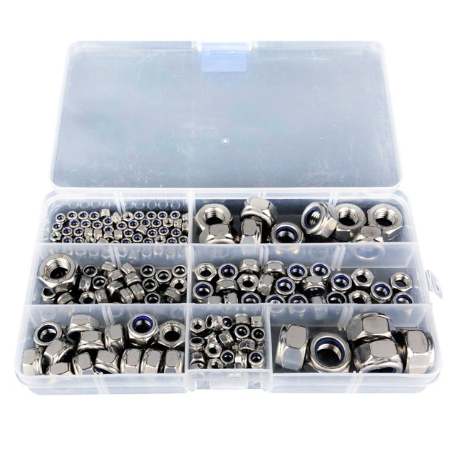 Yimiti 185 Pcs For M3-M12 Flat Steel Stainless Steel Hexagon Socket Bolts Nuts Set