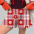 thumbnail image 2 of JIKNTTR Womens Shorts Cute Soft Elastic Low Waist Plaid Print Button Front Pajama Bottoms Boxer Shorts Sleepwear Shorts for Women Travel Athletic, 2 of 5
