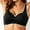 Black, variant on Women Scallop V Neck Wireless Bralette Wide Comfort Straps Perforated Breathable Nylon Soft Natural Lift Seamless No Show Bra for All Season Beige XL
