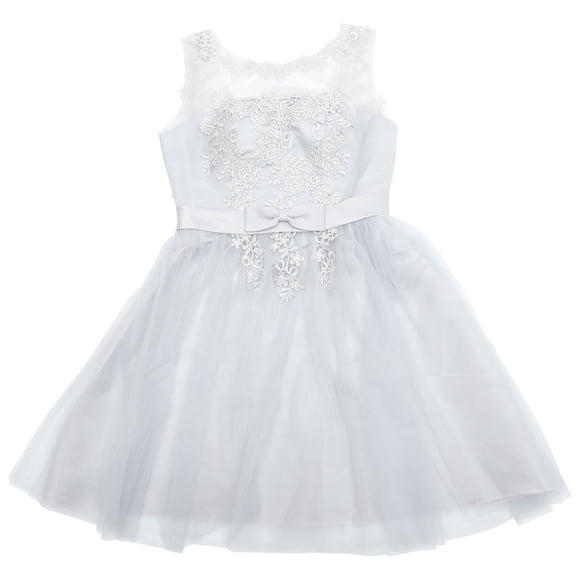 Vestido de fiesta de dama de honor de encaje Vestido de fiesta corto Vestido de noche Vestido de dama de honor vestido de novia suave (Gris, tamaño M)