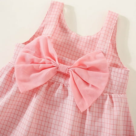 

PEASKJP Dressy Tops for Girls Girls Children Boho Ruffled Elegent Floral Printed Sleeveless Flowy Dress Pink 18-24 Months