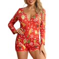 thumbnail image 1 of Mono Sexy ajustado para mujer, pijama de talla grande con estampado navideño, chándal de una pieza, ropa de dormir, 1 of 4