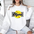 thumbnail image 2 of Softball Mama Sweatshirt for Women Yellow Checkered Softball Mom Sweater White Sweatshirt Adult X-Large, 2 of 6