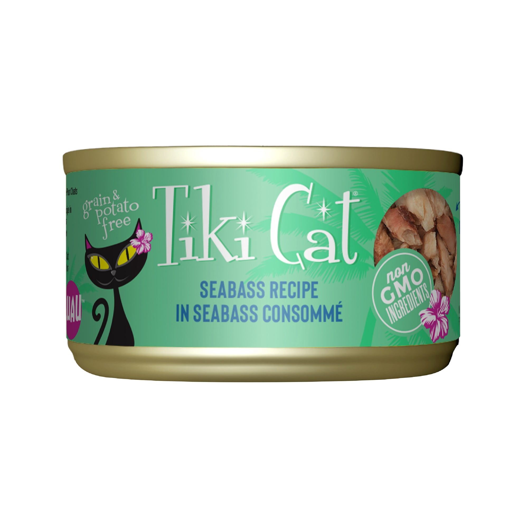 Tiki Cat Luau Seabass Recipe Wet Cat Food, 2.8 oz., Case of 12
