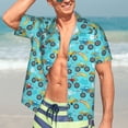 thumbnail image 7 of Bingfone Men's Short Sleeve Button Down Shirts Hawaiian Cartoon Monster Truck Printed Beach Shirt, 7 of 7