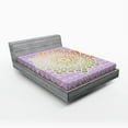 thumbnail image 1 of Ambesonne Ethnic Fitted Sheet, Floral Petal Form Nature, Queen Size, Lilac and Mint, 1 of 2