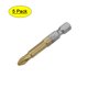thumbnail image 1 of Uxcell 1/4" Hex Shank 2" Length #2 Puntas de destornillador Phillips antideslizantes de acero S2, paquete de 5, 1 of 5