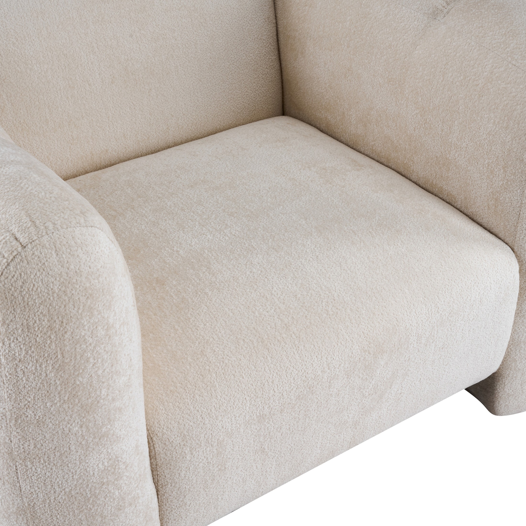 Christopher Knight Home Chenille Club Chair, Plush Upholstered Accent Chair with Channel Stitching, Beige
