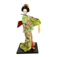 thumbnail image 1 of Muñecas geishas japonesas étnicas de 12 pulgadas, muñecas geishas japonesas orientales antiguas, chica kabuki verde fluorescente, 1 of 9