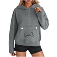 thumbnail image 5 of HAPIMO Womens Pet Holder Sweatshirts Cat and Small Dog Pouch Hoodies Animal Carrier Long Sleeve Tops Loose Casual Hooded Sweatshirts Dark Gray XXL, 5 of 7