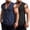 Navy/Black(2pcs), variant on ELESOL Men's Workout Hoodedk Tops 1PC&2 PC Zip Up Sleeveless Gym Shirts Muscle Cut Off T Shirt Bodybuilding Hoodies