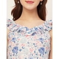 thumbnail image 5 of Moomaya Sleeveless V Neck Printed Georgette Top - Women's Trendy Peplum Top, 5 of 9