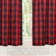 thumbnail image 6 of CAROMIO Buffalo Check Cafe Curtain Valance Thick Yarn Dyed Light Filtering Kitchen Curtian Valance for Bedroom,Red/Black,56"W x 15"L one panel, 6 of 7