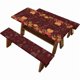 thumbnail image 1 of wonima02 Autumn Leaves Picnic Table Covers with Bench Covers Fitted Camping Tablecloth for Rectangle Tables Provide a Clean Eating Surface for Outdoor Activities 238x76cm, 1 of 1