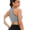 thumbnail image 6 of FANNYC Sexy Racerback Sports Bra For Women Seamless High Impact Support Yoga Sports Bra Padded Mesh Stretch Running Active Gym Workout Fitness Tank Tops With Removable Cups,XS-XL, 6 of 8