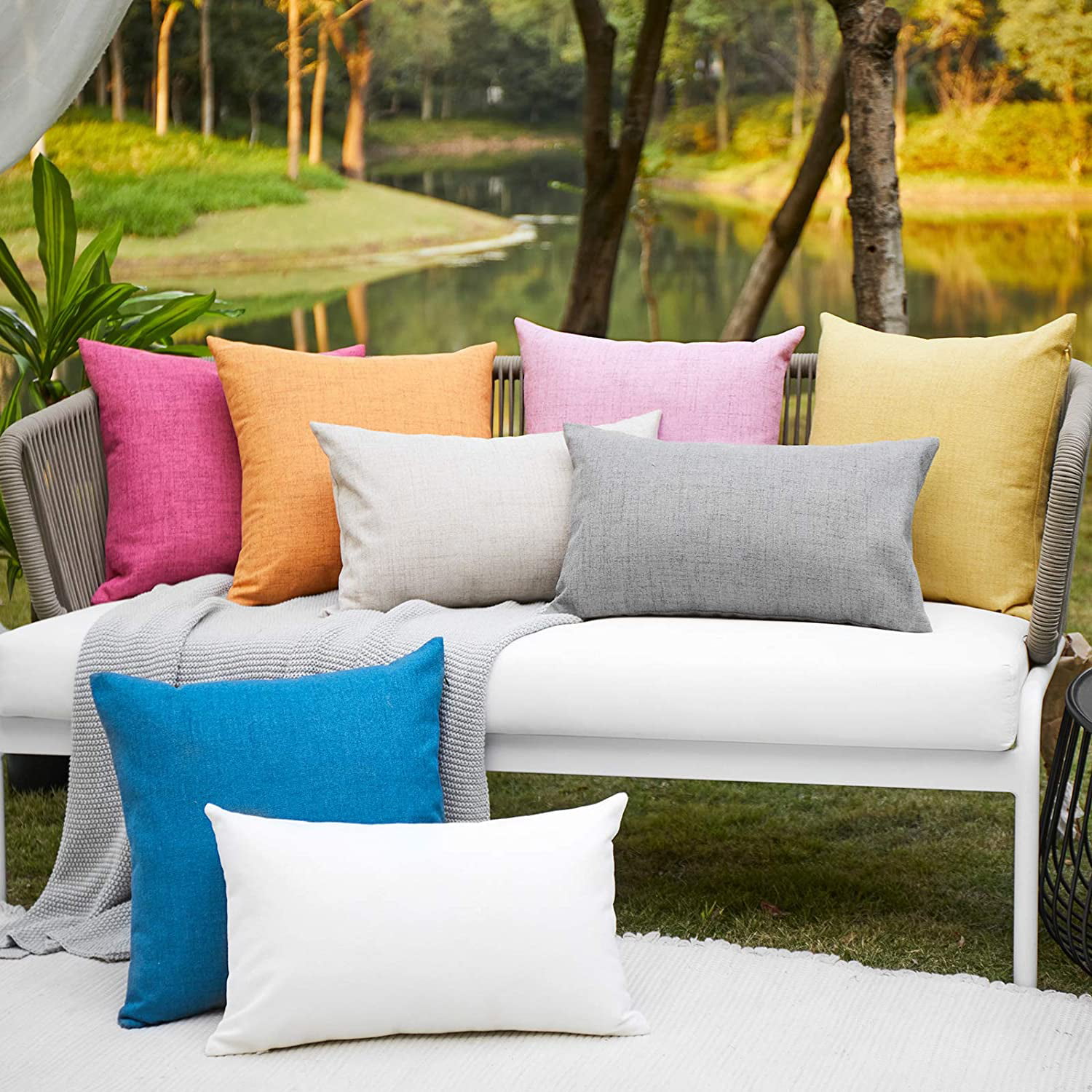 Codi 18x18 Outdoor Pillows - Premium Pillows Inserts Set of 2, Water Resistant Upgraded Decorative Stuffing Throw Pillows for Patio Furniture, Couch