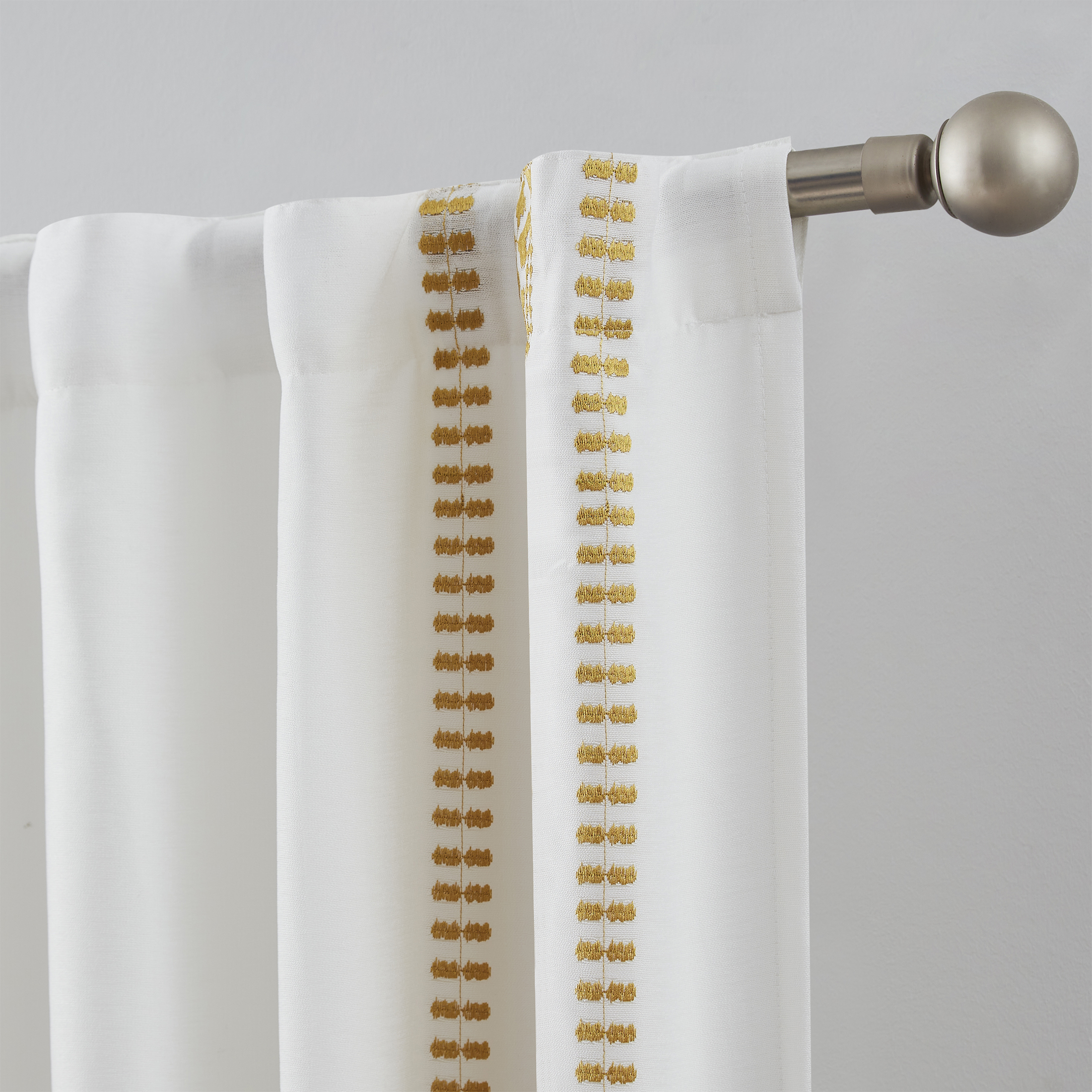 Indigo Ink Rogue Yellow/White Geometric Rod Pocket Blackout Curtain Panel, 52" x 84"