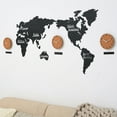 thumbnail image 4 of Dvkptbk Cotton F Lag World DIY Wall Clock Map Sticker Home Office Decor Clock Home Decor, 4 of 4
