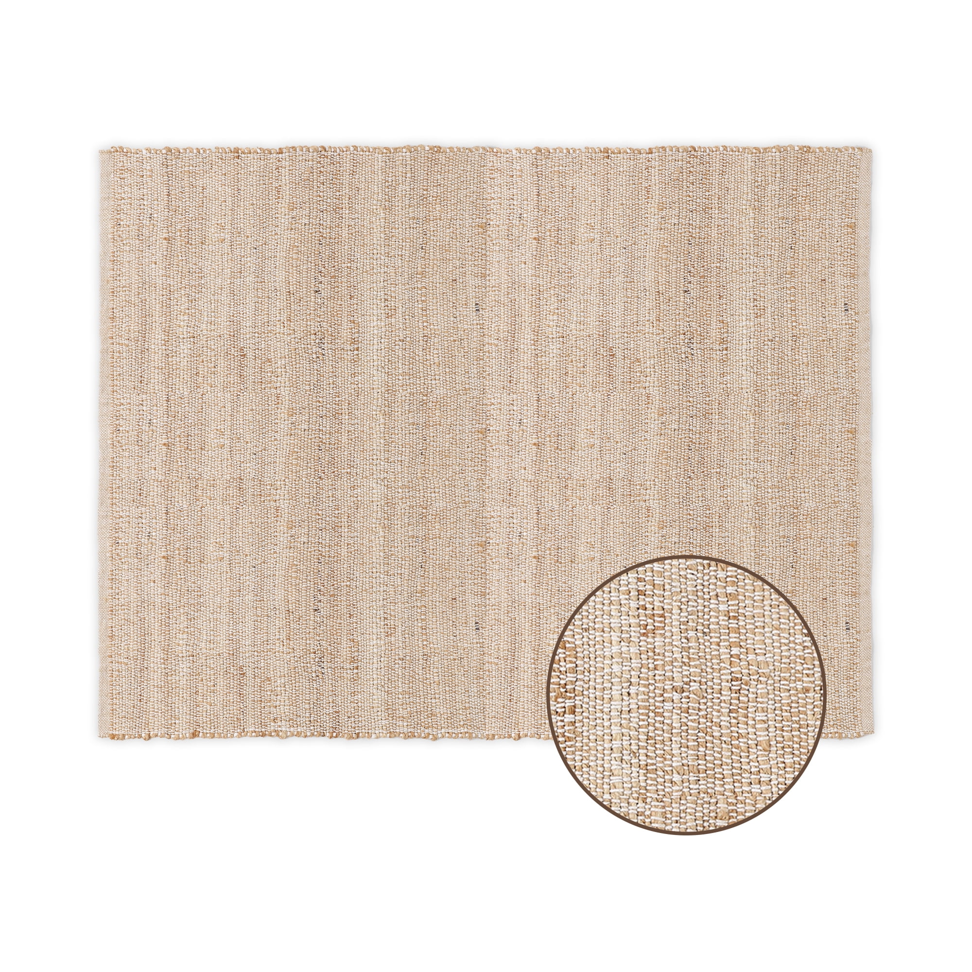 · REDEARTH · Jute Cotton Area Rug - 9'x12' Rectangular Rug, Sustainable Handwoven, Non-Shedding, Soft & Durable – Reversible, Neutral Tones for Home Décor in Living Room, Dining Room, Bedroom