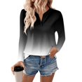 thumbnail image 2 of Shirts for Women Dressy Casual Womens Long Sleeve V Neck Shirts Basic Tee Casual Top Fall Trendy Tunic Outfits Fitted T Shirts, 2 of 5