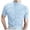 Blue, variant on Male Spring And Summer Knitted High Neck Short Sleeve Solid Color Pleated Round Neck Casual T Shirt Top Thick T Shirts for Men