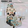 thumbnail image 5 of SCRAWLGOD Rooster Bohemian Flower Print Beige Print Gaming Chair Cover with Armrest Cover, Universal Slipcover for Roating Chairs Cozy Gaming Reclining Chair Protectors Set of 4, Patriotic Decor, 5 of 7