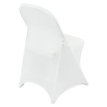 KFFKFF Stretch Spandex Folding Chair Covers, Universal Fit Slipcovers, Removable and Washable Protective Covers for Events, Celebrations, Parties, Weddings, Banquets, and Dining (12PCS White)