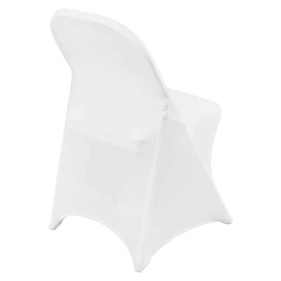 KFFKFF Stretch Spandex Folding Chair Covers, Universal Fit Slipcovers, Removable and Washable Protective Covers for Events, Celebrations, Parties, Weddings, Banquets, and Dining (12PCS White)