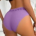 thumbnail image 4 of Sunvit-Panties Womens Low-Rise Bikini Briefs - Wide "LOVE" Waistband, Nylon Spandex Blend, Soft Stretch & Breathable, Purple, Size XL, 4 of 7