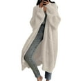 thumbnail image 2 of Dwralegc Long Cardigan Sweaters for Women Winter Long Sleeve Coat Long Cable Knit Lightweight Outerwear Maxi Casual Sweater Pockets Oversized Jackets Beige 2XL, 2 of 4