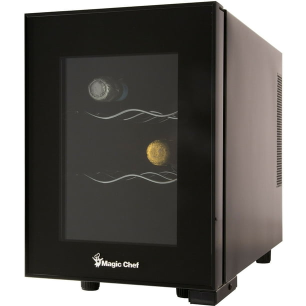 Magic Chef 6Bottle SingleZone Wine Cooler in Black