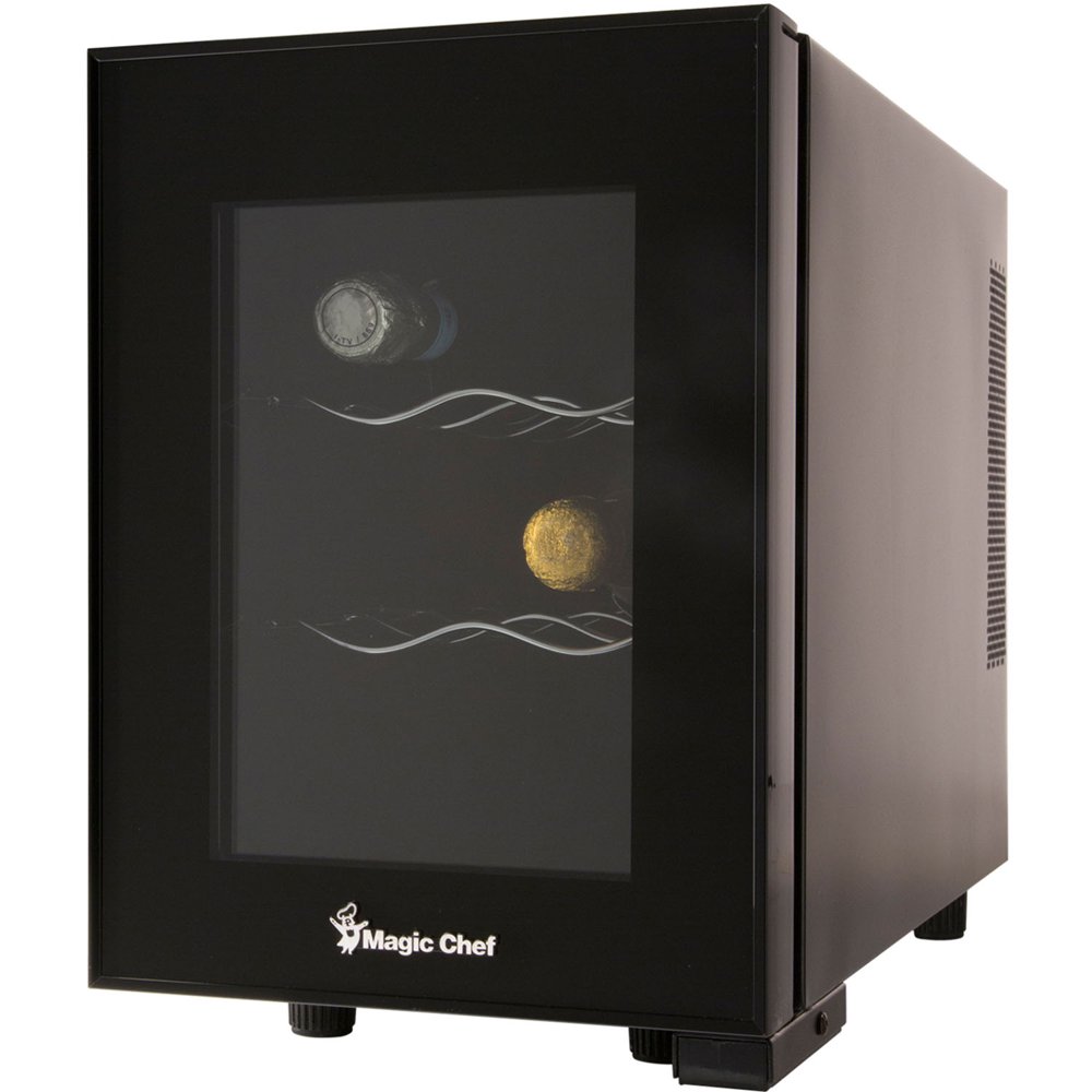 Magic Chef 6Bottle SingleZone Wine Cooler in Black