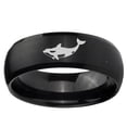 thumbnail image 2 of Keller Whale 8MM Dome Brush Black Polish Edge Tungsten Men Ring, 2 of 2
