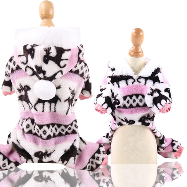 OIMG-ropa de invierno para perro, pijamas para perros pequeños, ropa de dormir, abrigo para cachorro, sudaderas con capucha para perro Yorkies, peluche, Schnauzer, Mono de lana suave para perro