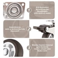 thumbnail image 3 of Ruedas giratorias Apuakthei con freno, ruedas de goma para muebles de 25 mm con capacidad de 44 kg, ruedas para muebles, ruedas industriales, 2 con frenos + 2 sin frenos, color gris, 3 of 5