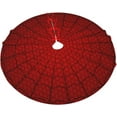 thumbnail image 6 of Guvpev Red Spider Web Christmas Tree Skirt 30" Winter Holiday Tree Mat Holiday Indoor Xmas Party Decorations Home Decor, 6 of 9