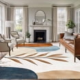 thumbnail image 2 of Bohemian Nordic Large Area Rugs 6x9 ft Simple Colorful Abstract Leaves Washable Rug Non Slip Indoor Carpet Absorbent Floor Mat for Living Room Bedroom Dining Room, 2 of 9