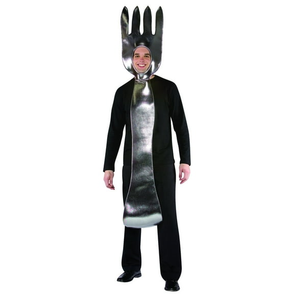 Rasta Imposta Fork Costume Adult Halloween, Silver, Fits Both Women and Men