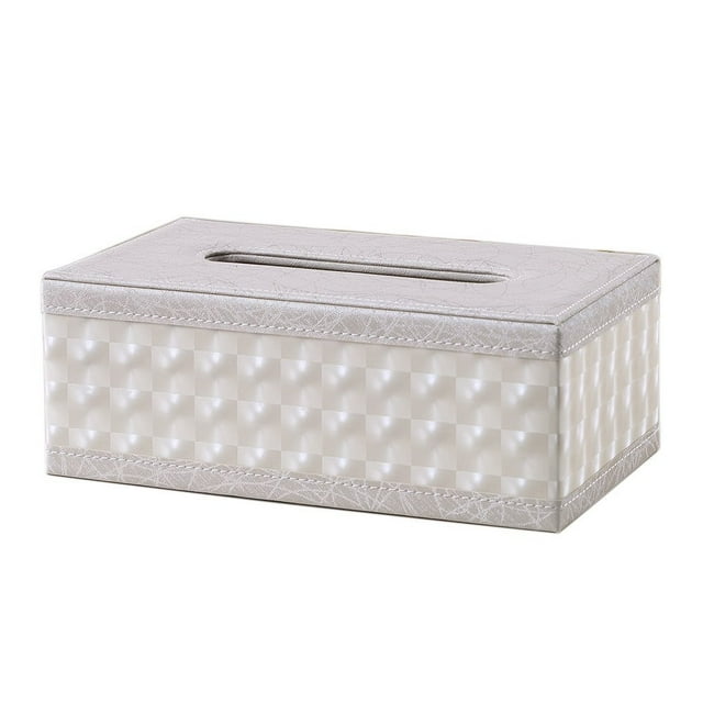 Distributeur de Mouchoirs Cosmétiques en Cuir Pu, 25 * 14 * 9.5cm (Beige)