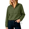 thumbnail image 2 of Antinious Women Casual Windbreaker Jacket Collar Drawstring Hem Hoodless Solid Long Sleeve Comfy, 2 of 5