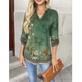 thumbnail image 4 of Zeagoo Women's Shirts Dressy Casual Long Sleeve Tops V Neck Floral Blouses Business Work Tee Tshirts, 4 of 7