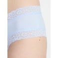 thumbnail image 4 of No Boundaries Lace Trim Cotton Rib Cheeky Panties, 3-Pack, Women's XS-XXXL, 4 of 7