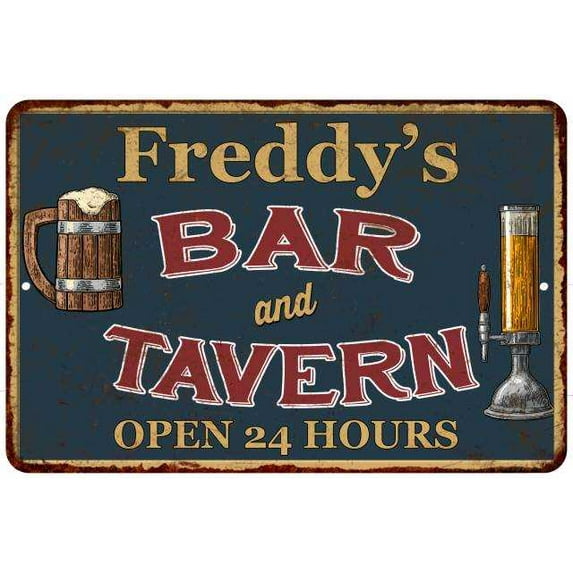 Freddy's Green Bar & Tavern Rustic Sign Decor 8x12 108120047581