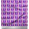 thumbnail image 1 of Soimoi Purple Rayon Crepe Fabric Bunny & Egg Stripe Printed Craft Fabric by the Yard 46 Inch Wide, 1 of 3